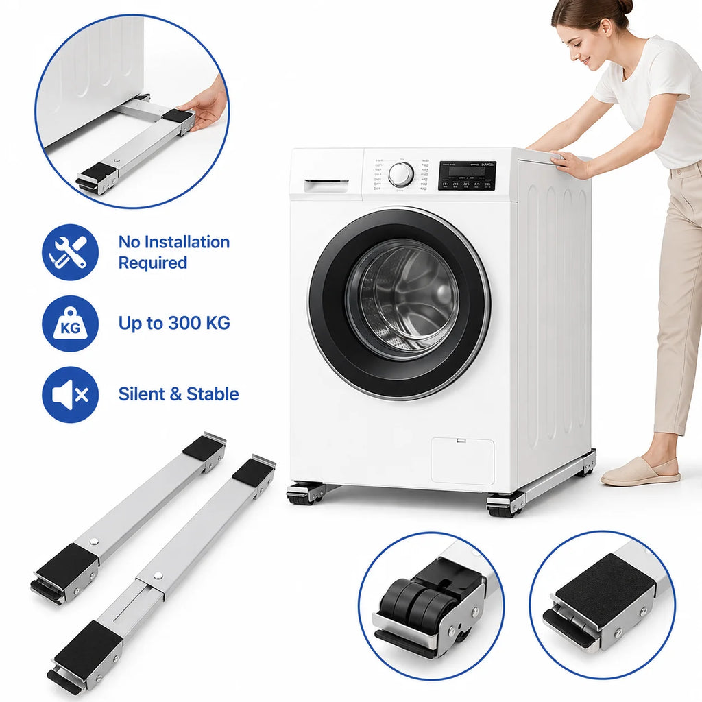 Heavy-Duty Adjustable Appliance Roller Stands (Set of 2)