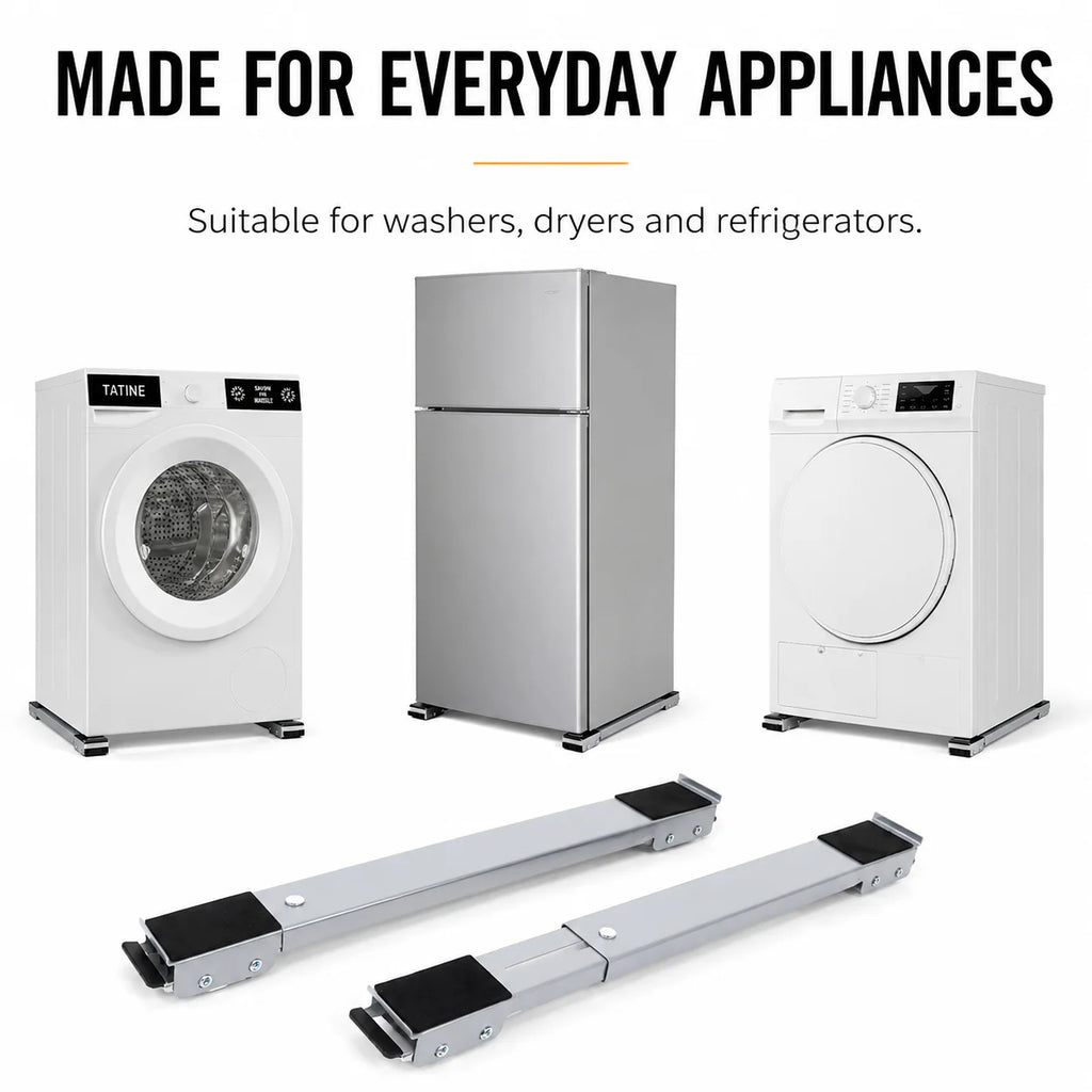Heavy-Duty Adjustable Appliance Roller Stands (Set of 2)