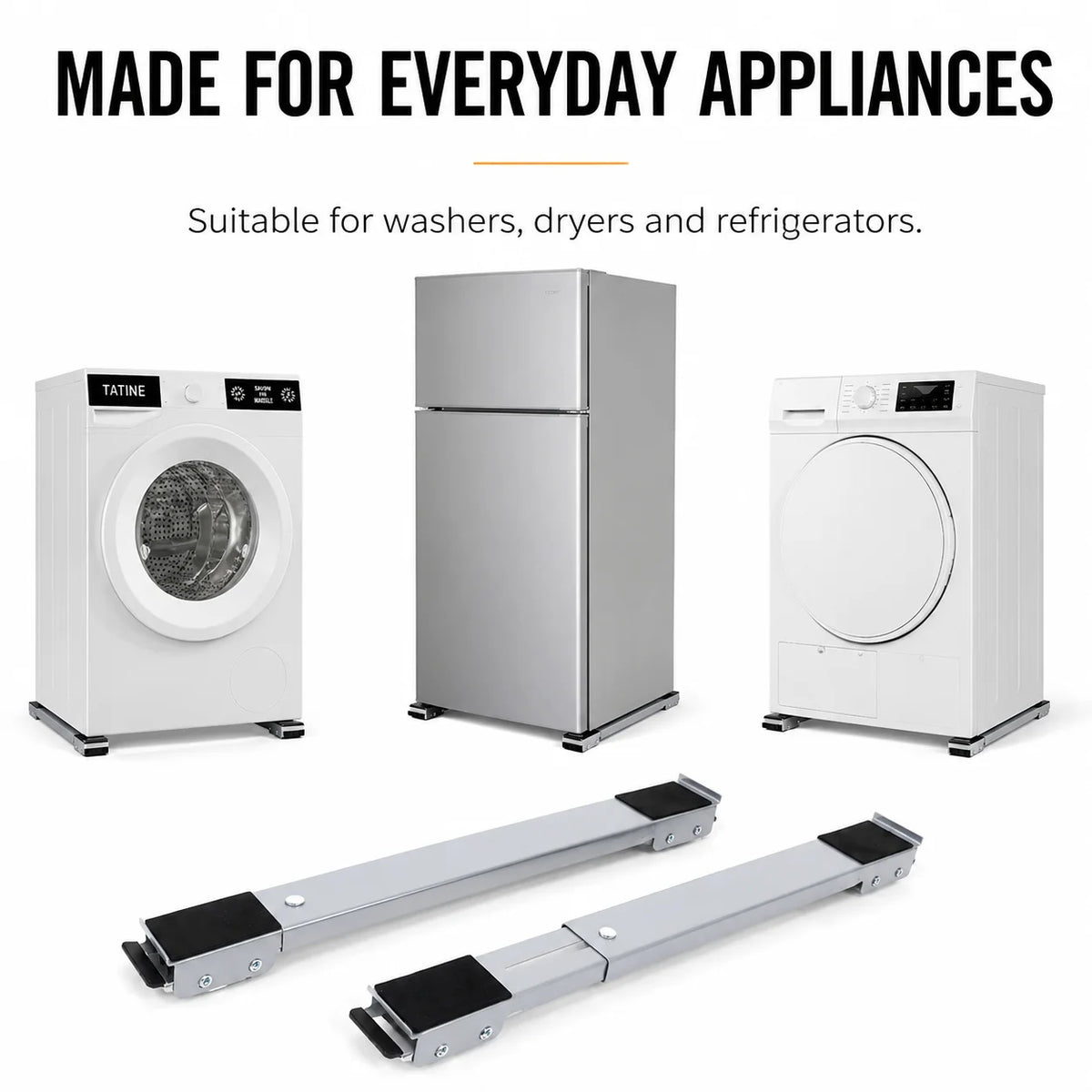Heavy-Duty Adjustable Appliance Roller Stands (Set of 2)