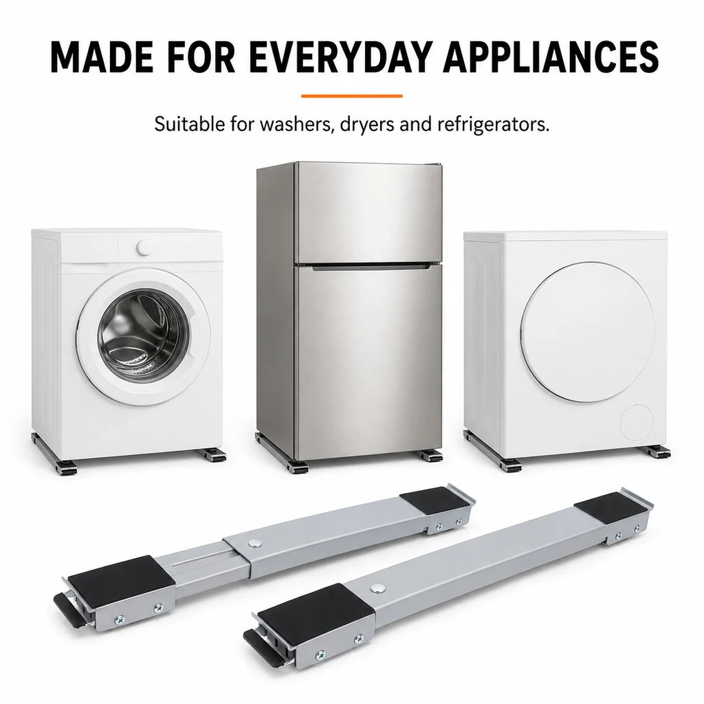 Heavy-Duty Adjustable Appliance Roller Stands (Set of 2)
