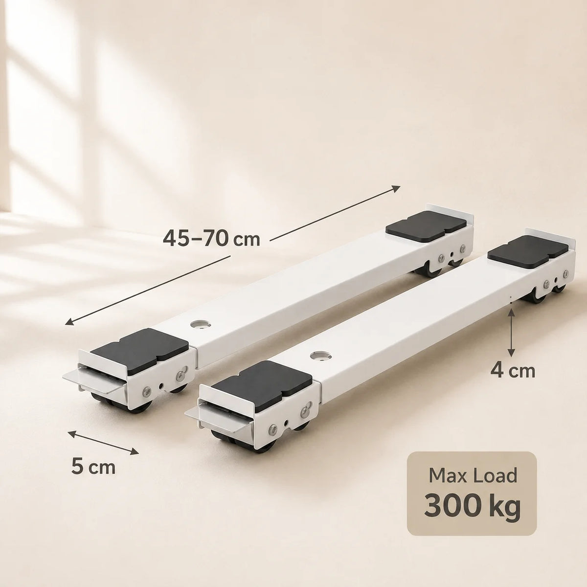 Heavy-Duty Adjustable Appliance Roller Stands (Set of 2)