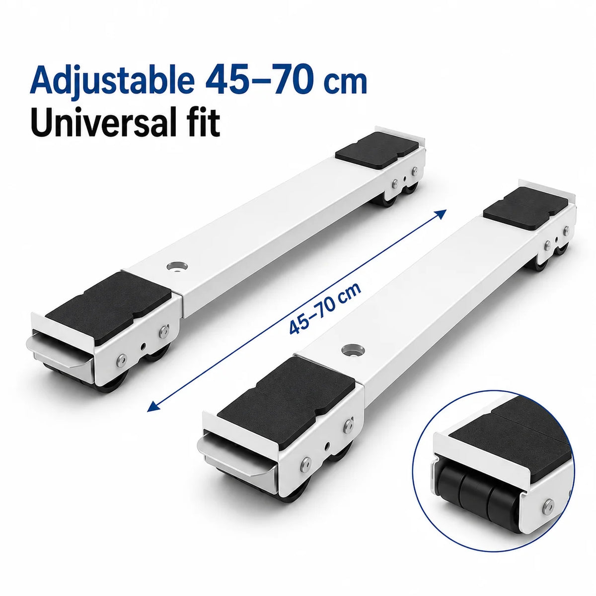 Heavy-Duty Adjustable Appliance Roller Stands (Set of 2)